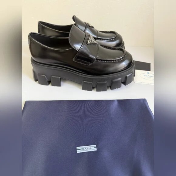 Prada Monolith leather Loafers - Picture 2 of 8